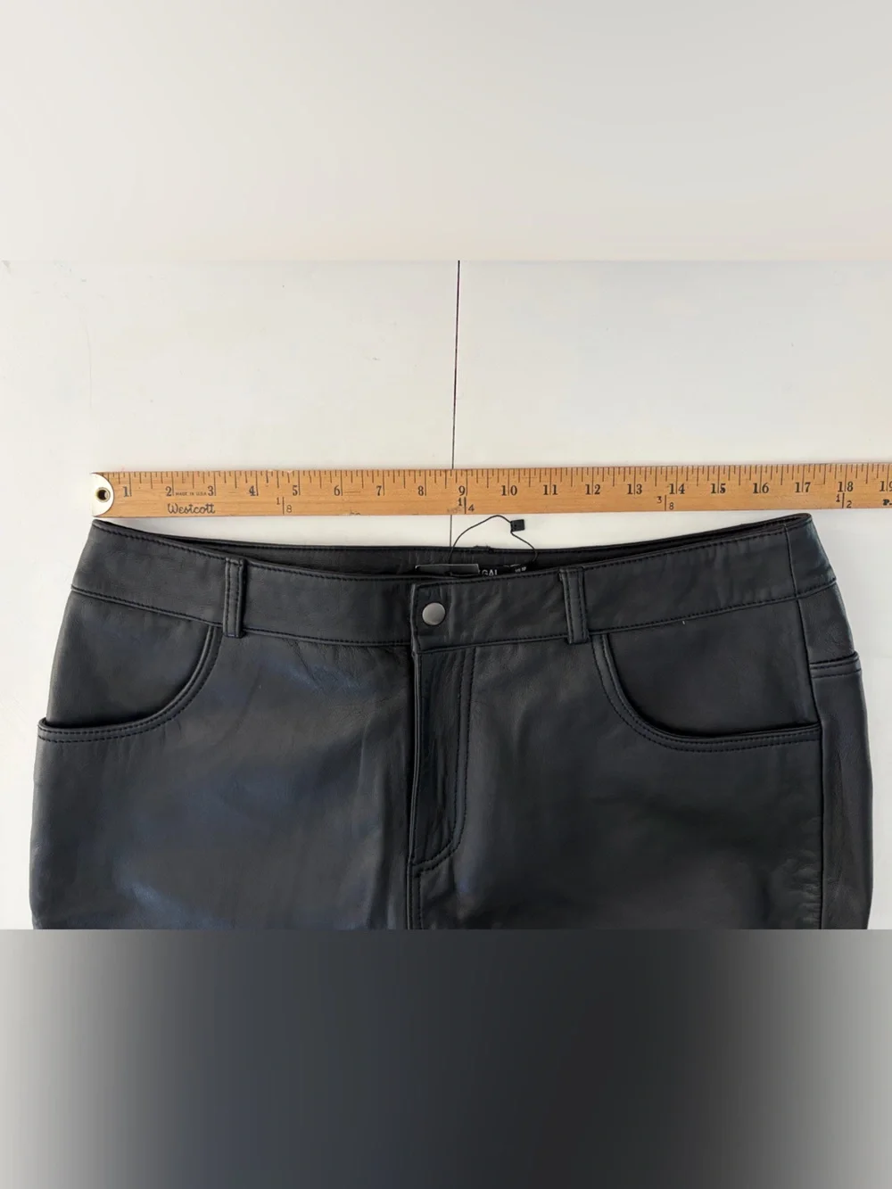 Nasty Gal Collection Genuine Leather High-Rise Slim Pants Black Size 10 NWT